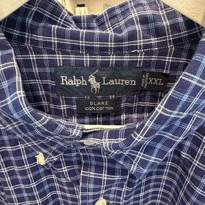 Ralph Lauren Men's Navy Checkered Shirt
